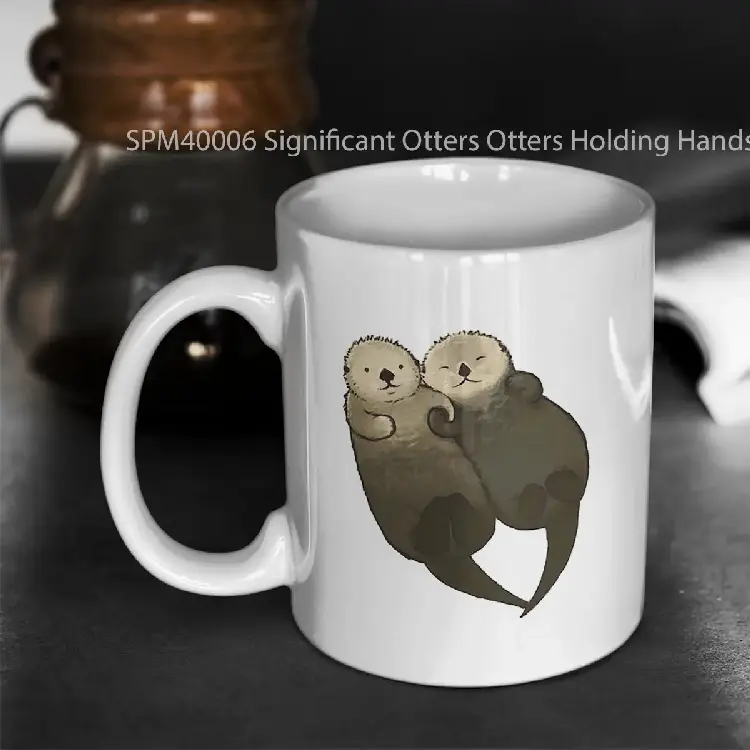 SPM40006 Significant Otters Otters Holding Hands Gelas Keramik Supermug