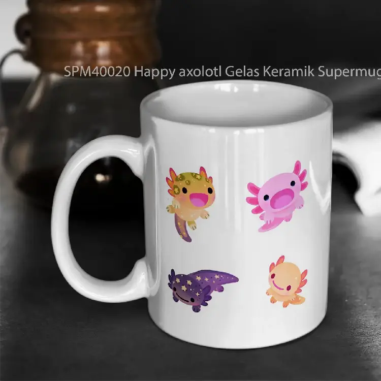 SPM40020 Happy axolotl Gelas Keramik Supermug