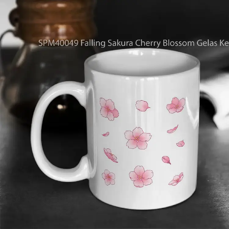 SPM40049 Falling Sakura Cherry Blossom Gelas Keramik Supermug