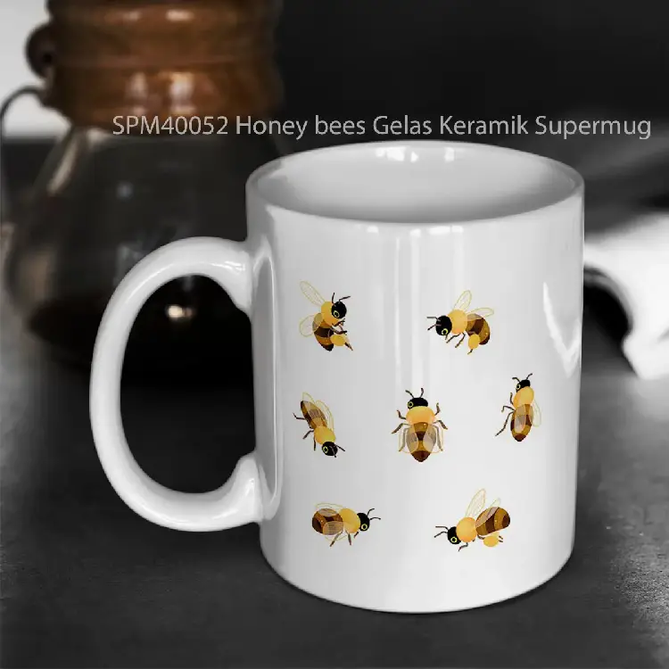 SPM40052 Honey bees Gelas Keramik Supermug