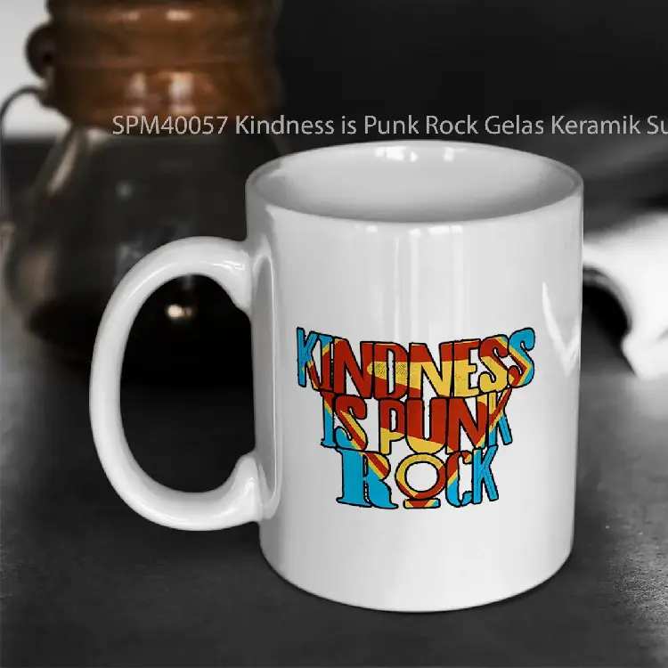 SPM40057 Kindness is Punk Rock Gelas Keramik Supermug