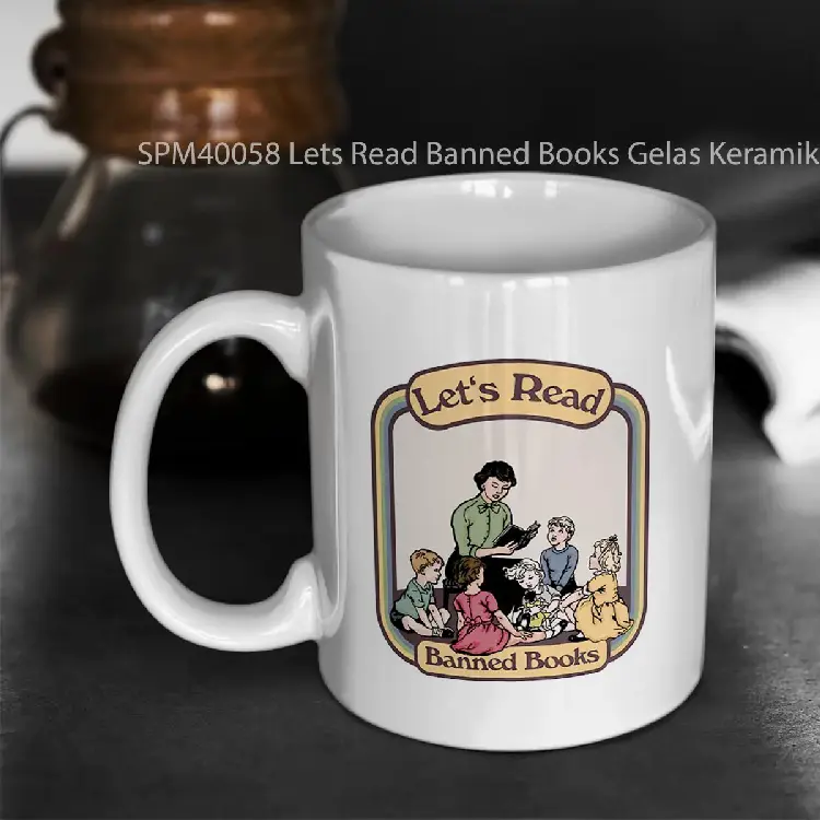 SPM40058 Lets Read Banned Books Gelas Keramik Supermug