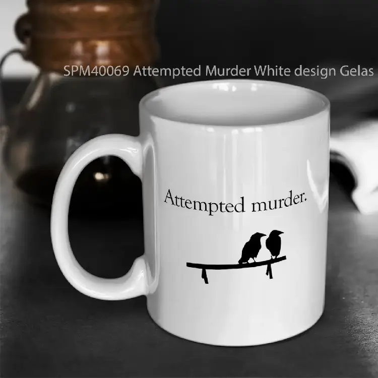 SPM40069 Attempted Murder White design Gelas Keramik Supermug