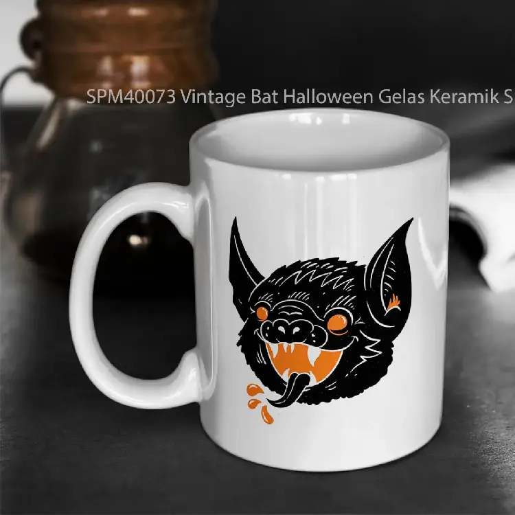 SPM40073 Vintage Bat Halloween Gelas Keramik Supermug