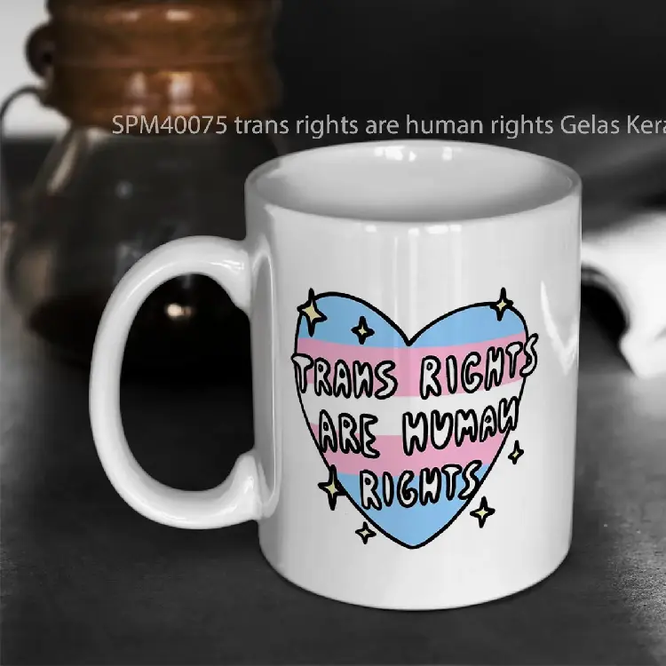 SPM40075 trans rights are human rights Gelas Keramik Supermug