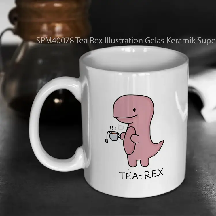 SPM40078 Tea Rex Illustration Gelas Keramik Supermug