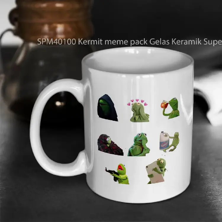 SPM40100 Kermit meme pack Gelas Keramik Supermug