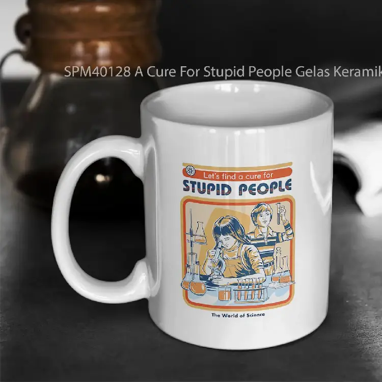 SPM40128 A Cure For Stupid People Gelas Keramik Supermug