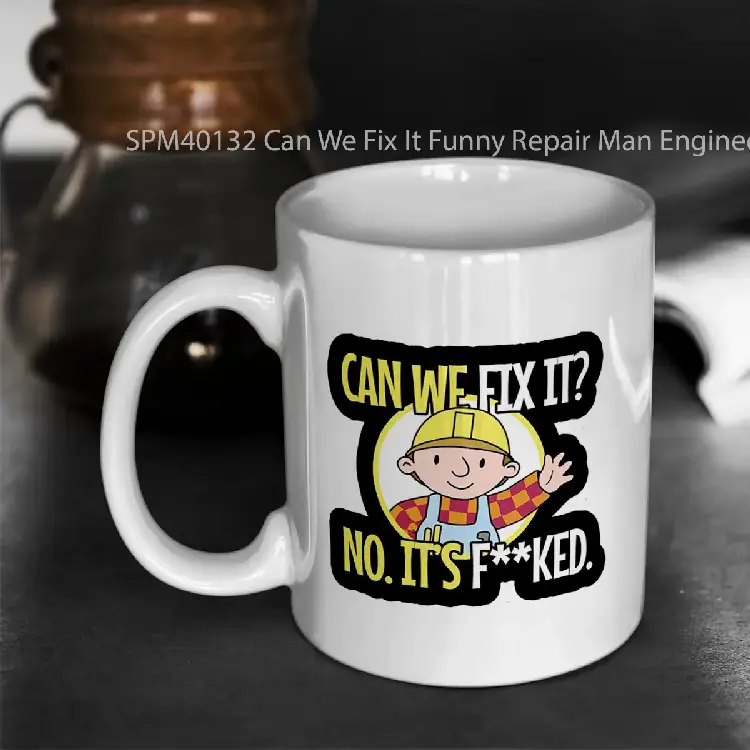 SPM40132 Can We Fix It Funny Repair Man Engineer Toolbox Gelas Keramik Supermug