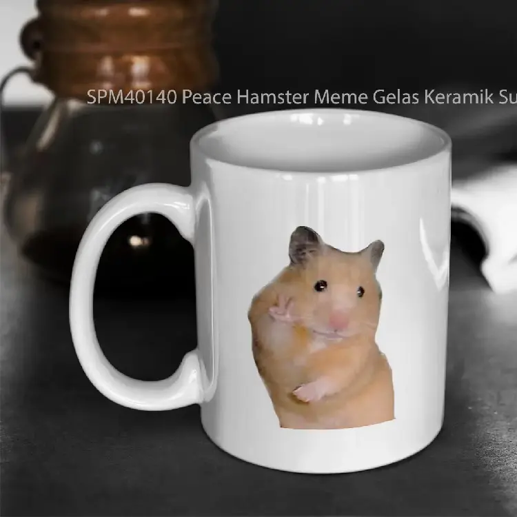 SPM40140 Peace Hamster Meme Gelas Keramik Supermug