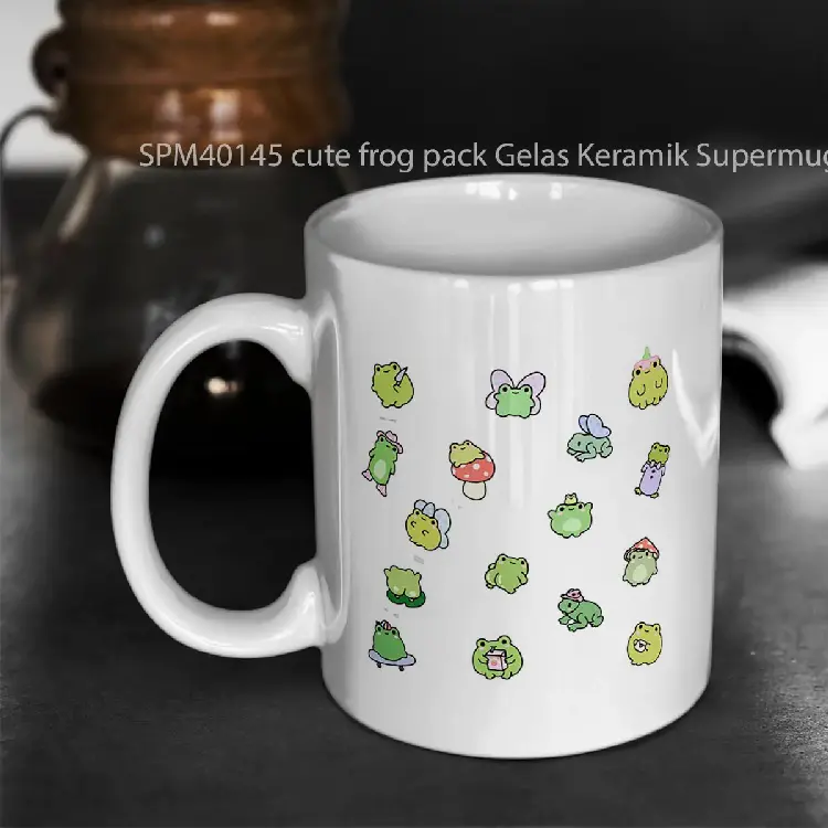 SPM40145 cute frog pack Gelas Keramik Supermug