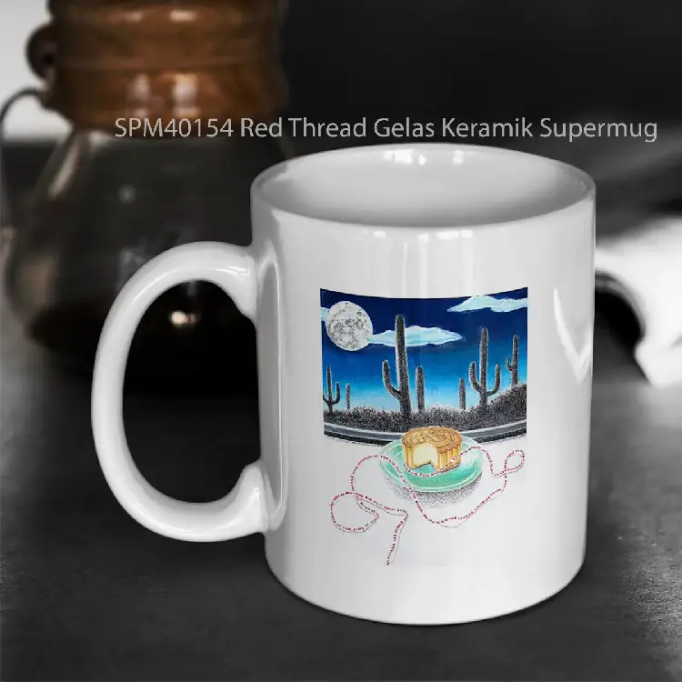 SPM40154 Red Thread Gelas Keramik Supermug