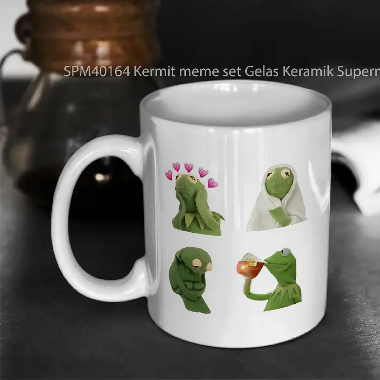 SPM40164 Kermit meme set Gelas Keramik Supermug
