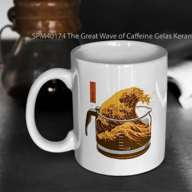 SPM40174 The Great Wave of Caffeine Gelas Keramik Supermug