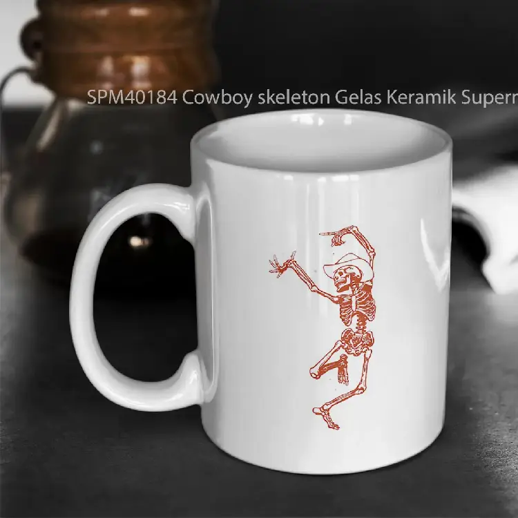 SPM40184 Cowboy skeleton Gelas Keramik Supermug