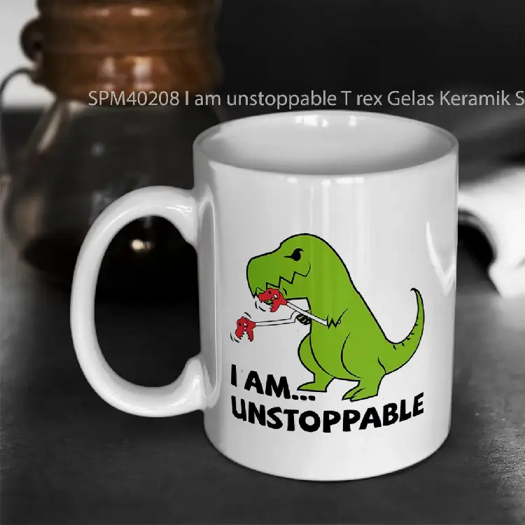 SPM40208 I am unstoppable T rex Gelas Keramik Supermug