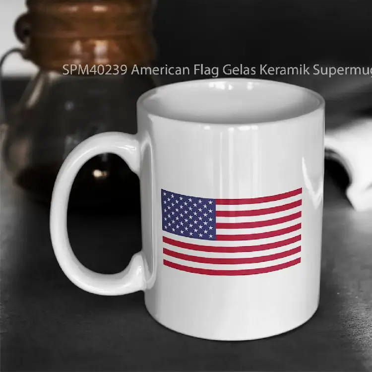 SPM40239 American Flag Gelas Keramik Supermug