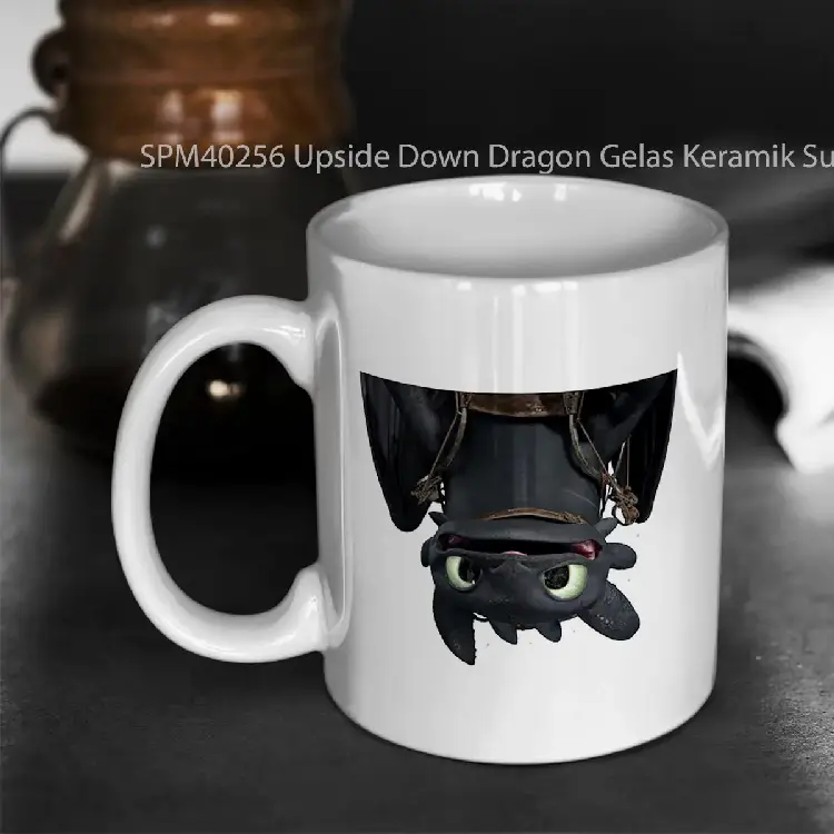 SPM40256 Upside Down Dragon Gelas Keramik Supermug