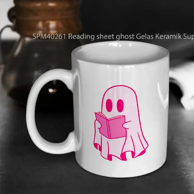 SPM40261 Reading sheet ghost Gelas Keramik Supermug