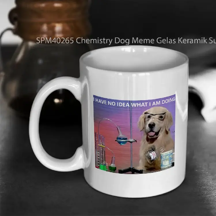 SPM40265 Chemistry Dog Meme Gelas Keramik Supermug