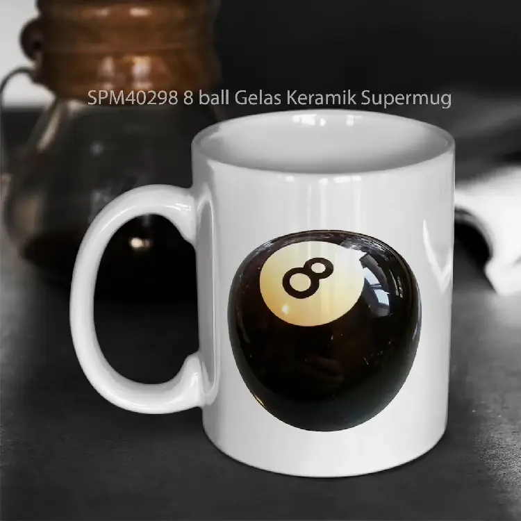 SPM40298 8 ball Gelas Keramik Supermug