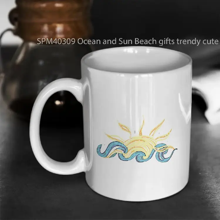 SPM40309 Ocean and Sun Beach gifts trendy cute Gelas Keramik Supermug