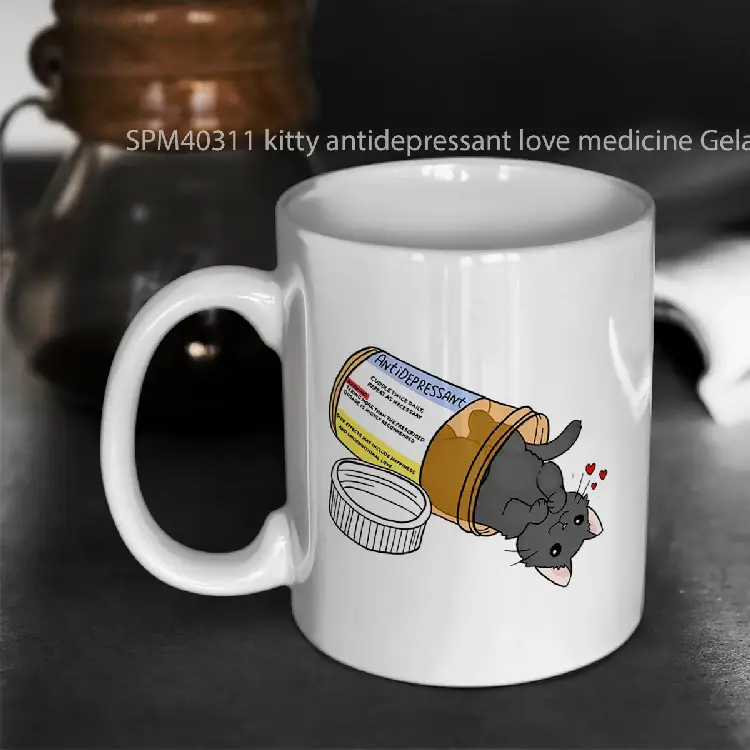 SPM40311 kitty antidepressant love medicine Gelas Keramik Supermug