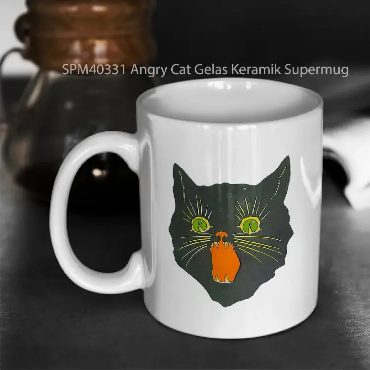 SPM40331 Angry Cat Gelas Keramik Supermug