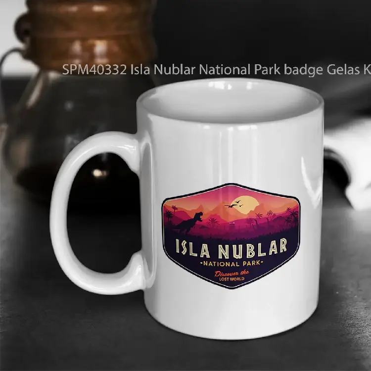 SPM40332 Isla Nublar National Park badge Gelas Keramik Supermug