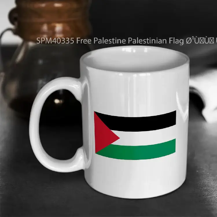 SPM40335 Free Palestine Palestinian Flag %C3%98%C2%B9%C3%99%C2%84%C3%99%C2%85 %C3%99%C2%81%C3%99%C2%84%C3%98%C2%B3%C3%98%C2%B7%C3%99%C2%8A%C3%99%C2%86%C3%A2%C2%80%C2%8E Gelas Keramik Supermug