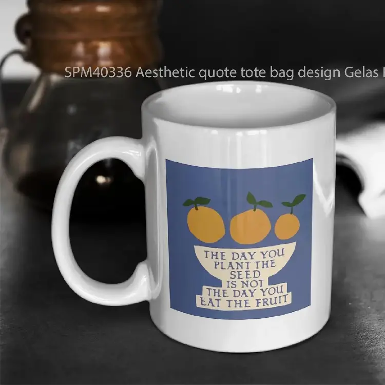 SPM40336 Aesthetic quote tote bag design Gelas Keramik Supermug
