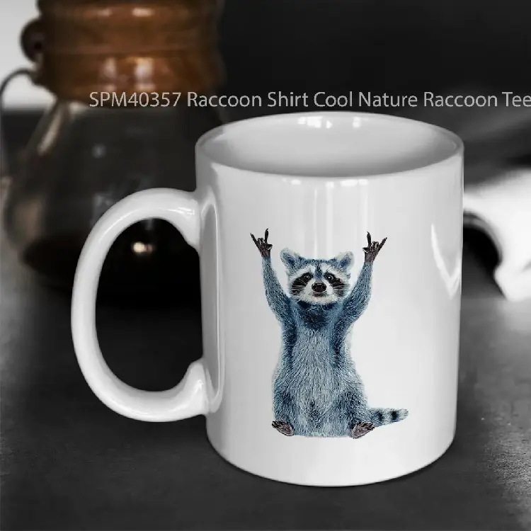 SPM40357 Raccoon Shirt Cool Nature Raccoon Tee Cute Raccoon Classic Gelas Keramik Supermug