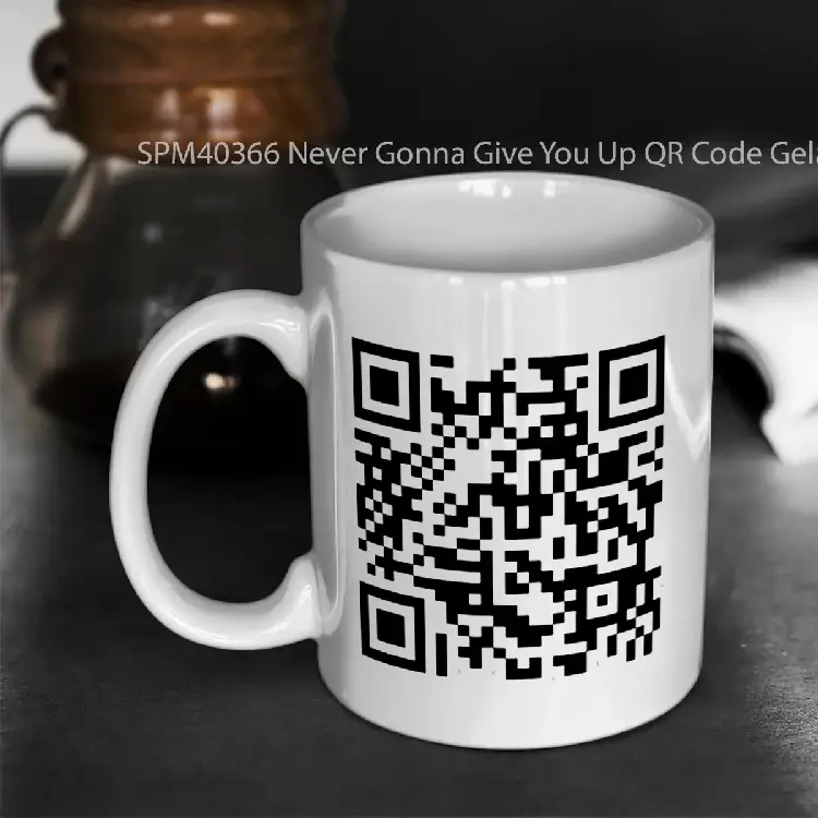 SPM40366 Never Gonna Give You Up QR Code Gelas Keramik Supermug