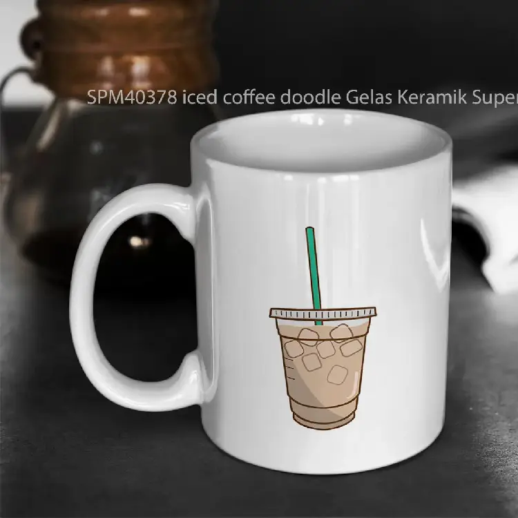 SPM40378 iced coffee doodle Gelas Keramik Supermug