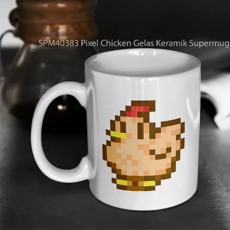 SPM40383 Pixel Chicken Gelas Keramik Supermug