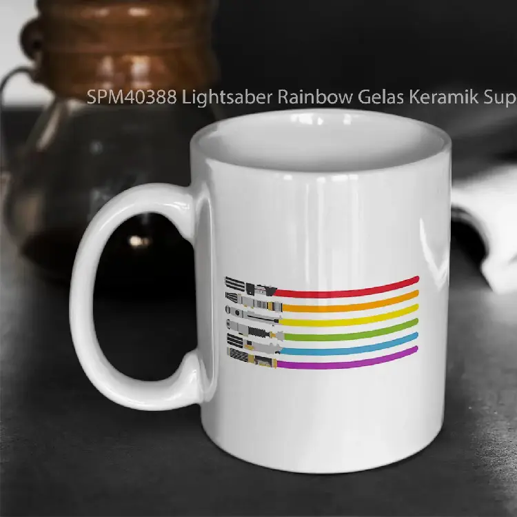 SPM40388 Lightsaber Rainbow Gelas Keramik Supermug