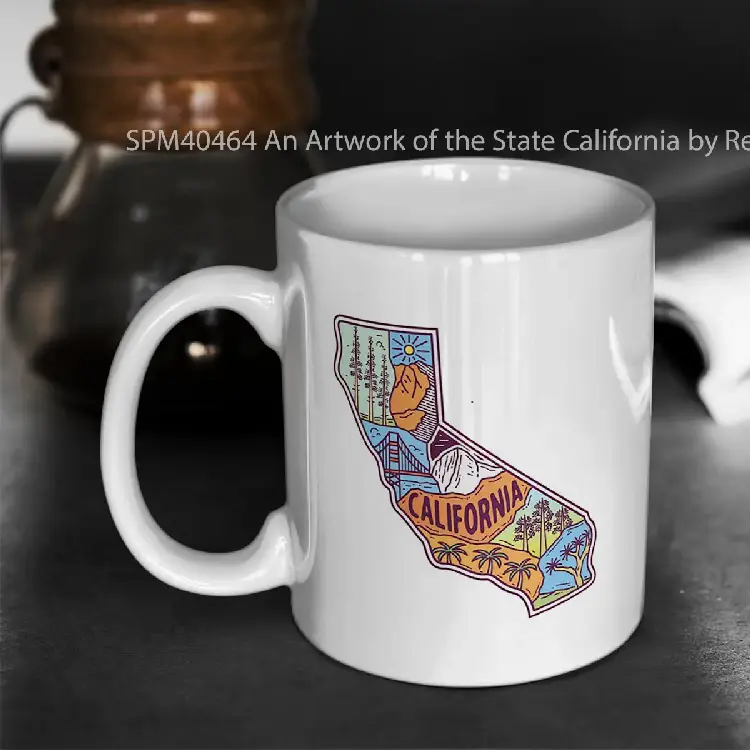SPM40464 An Artwork of the State California by Region Gelas Keramik Supermug