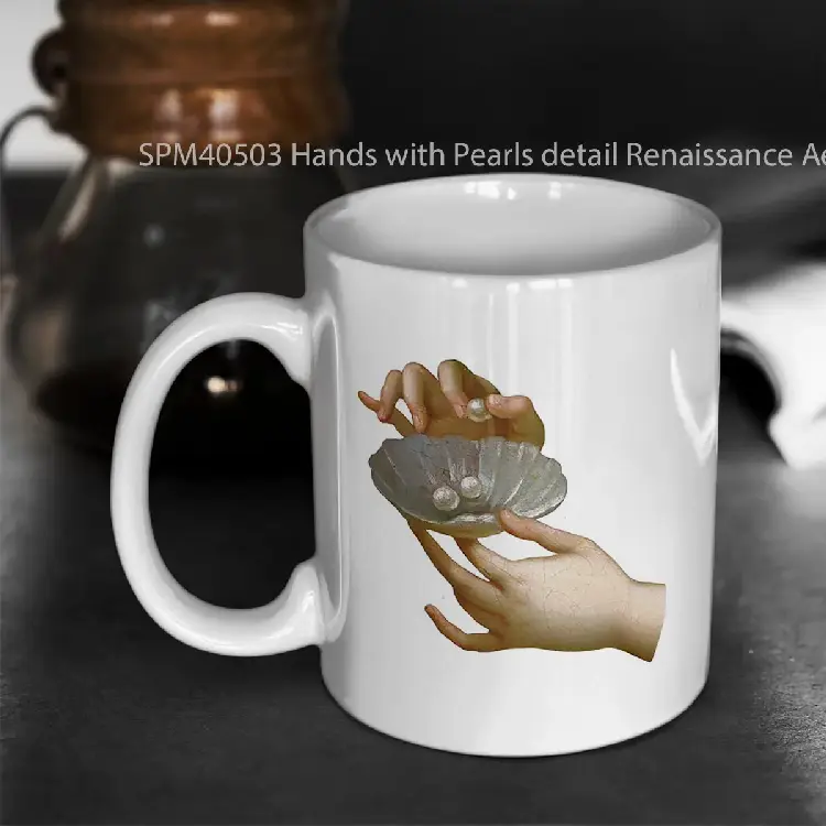 SPM40503 Hands with Pearls detail Renaissance Aesthetic Gelas Keramik Supermug