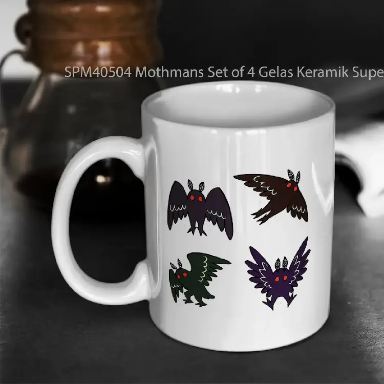 SPM40504 Mothmans Set of 4 Gelas Keramik Supermug
