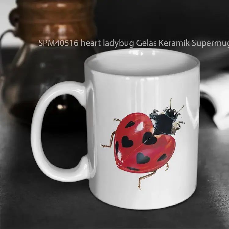 SPM40516 heart ladybug Gelas Keramik Supermug