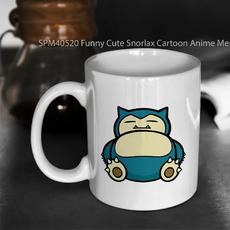 SPM40520 Funny Cute Snorlax Cartoon Anime Meme Gelas Keramik Supermug