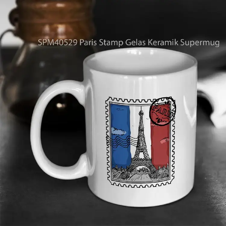 SPM40529 Paris Stamp Gelas Keramik Supermug