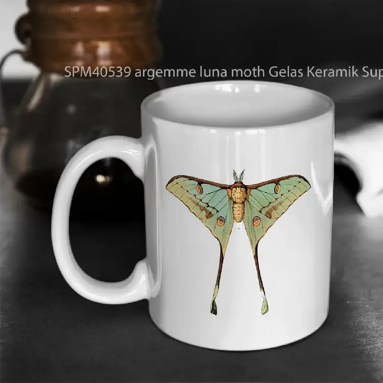 SPM40539 argemme luna moth Gelas Keramik Supermug