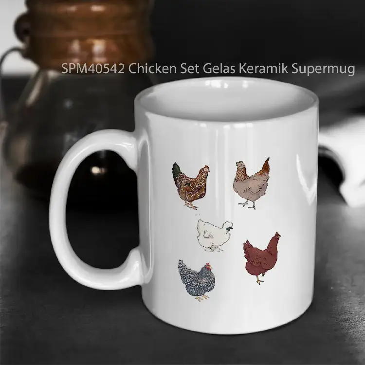 SPM40542 Chicken Set Gelas Keramik Supermug