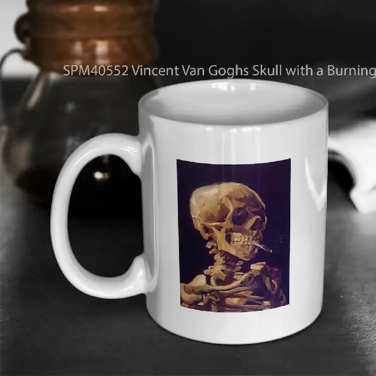 SPM40552 Vincent Van Goghs Skull with a Burning Cigarette Gelas Keramik Supermug