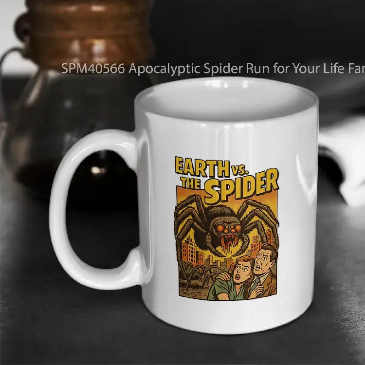 SPM40566 Apocalyptic Spider Run for Your Life Fan Art Design Gelas Keramik Supermug