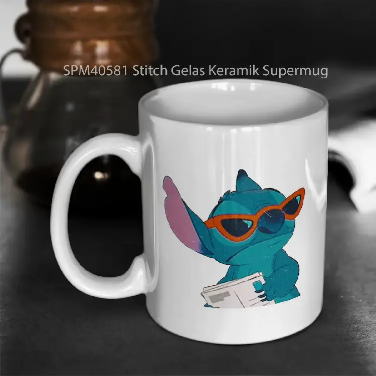 SPM40581 Stitch Gelas Keramik Supermug
