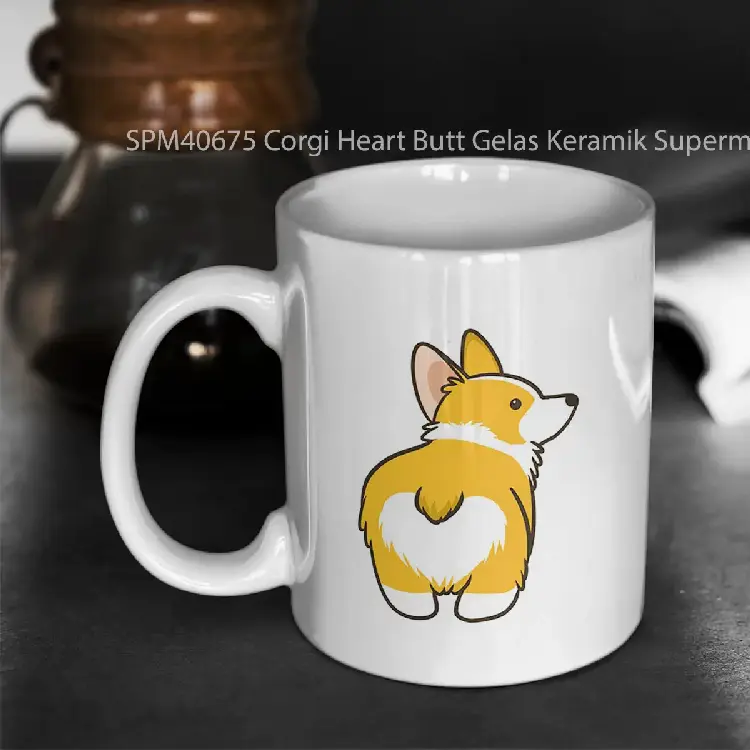 SPM40675 Corgi Heart Butt Gelas Keramik Supermug