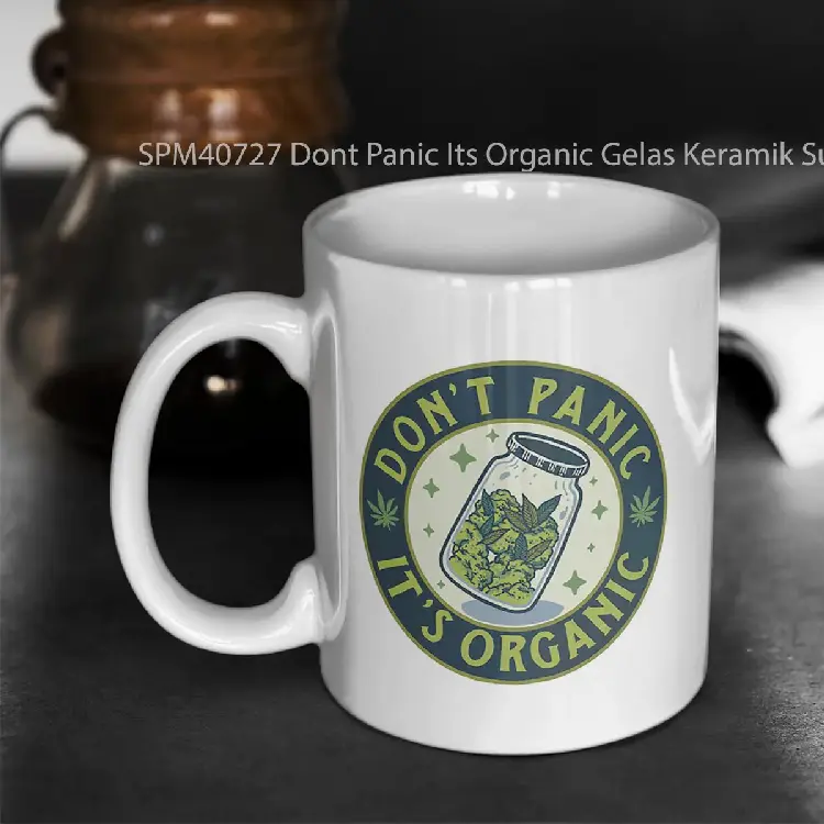 SPM40727 Dont Panic Its Organic Gelas Keramik Supermug