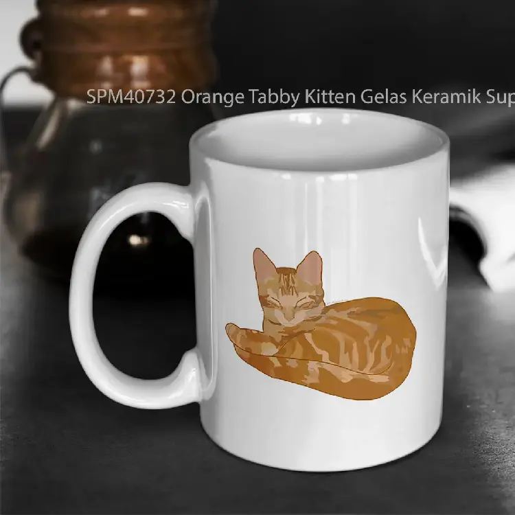 SPM40732 Orange Tabby Kitten Gelas Keramik Supermug
